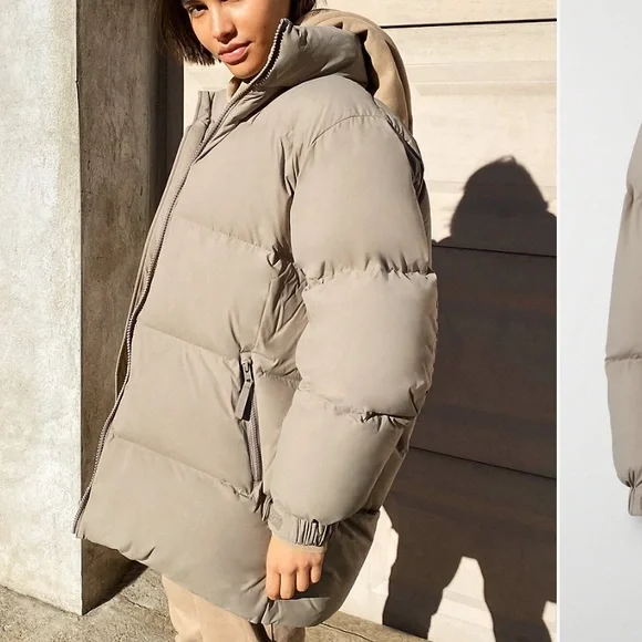 Aritzia Mega Puff Mid in Modern Taupe Size 1 - Picture 3 of 9